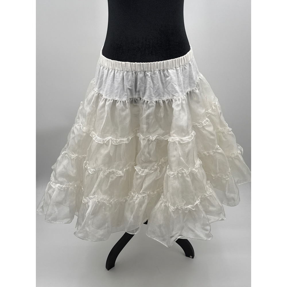 Great American Square Dance Company White Tiered Ruffle Petticoat Skirt Small
